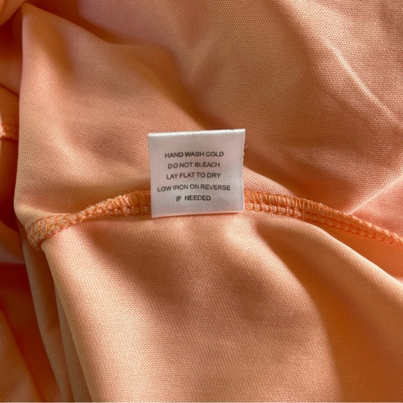 Charlotte Russe, Peach Asymmetrical Dress Sz Small, Racerback Straps - Picture 7 of 7